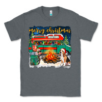 Charcoal Heather merry christmas with camper van Classic Tee - NancyCooperArtShop