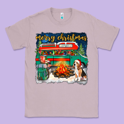Merry Christmas With Camper Van Classic Tee Designed By Nancycooperartshop