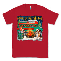 Red merry christmas with camper van Classic Tee - NancyCooperArtShop