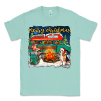 Seafoam merry christmas with camper van Classic Tee - NancyCooperArtShop