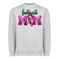 Heather Grey Football Mom Breast Cancer Heavyweight Sweatshirt - BundleAndBundleShop
