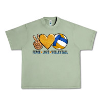 Oil Green peace love volleyball Urban Heavy Tee - AdoDesignShop