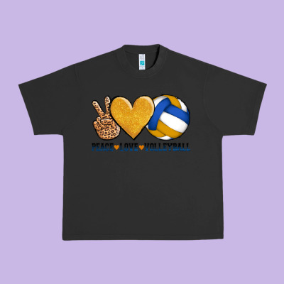 Peace Love Volleyball Urban Heavy Tee Designed By Adodesignshop