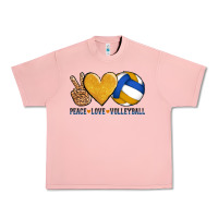 Salmon peace love volleyball Urban Heavy Tee - AdoDesignShop