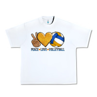 White peace love volleyball Urban Heavy Tee - AdoDesignShop