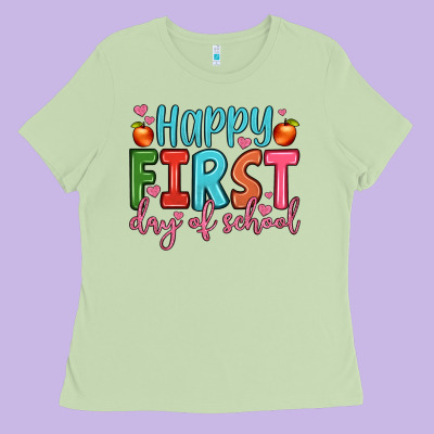Happy First Day Of School Ladies Tee Designed By Jahusdesignshop