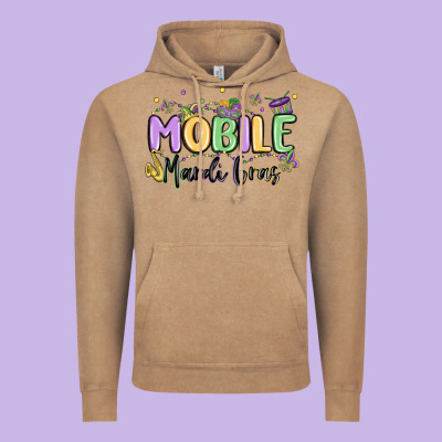 Mobile Mardi Gras Vintage Hoodie Designed By Maliassmallbusiness