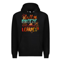 Black fall breeze and autumn leaves Premium Hoodie - CowGirlArtShop