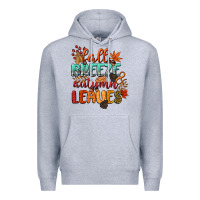 Heather Grey fall breeze and autumn leaves Premium Hoodie - CowGirlArtShop