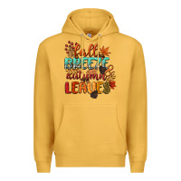 Mustard fall breeze and autumn leaves Premium Hoodie - CowGirlArtShop
