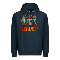 Navy fall breeze and autumn leaves Premium Hoodie - CowGirlArtShop