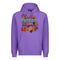 Purple fall breeze and autumn leaves Premium Hoodie - CowGirlArtShop