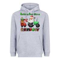 Heather Grey nothing runs like a reindeer Heavyweight Hoodie - CowGirlArtShop
