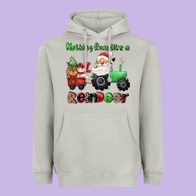 Nothing Runs Like A Reindeer Heavyweight Hoodie Designed By Cowgirlartshop