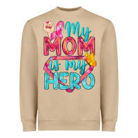 Mushroom My Mom Is My Hero Breast Cancer Heavyweight Sweatshirt - BundleAndBundleShop