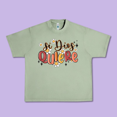 Si Dios Quiere Urban Heavy Tee Designed By Maliassmallbusiness