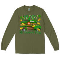 Army Green Happy St. Patricks Day Long Sleeve Tee - BundleAndBundleShop
