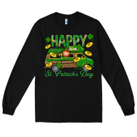 Black Happy St. Patricks Day Long Sleeve Tee - BundleAndBundleShop