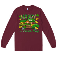 Burgundy Happy St. Patricks Day Long Sleeve Tee - BundleAndBundleShop