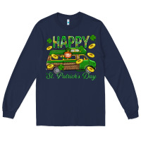 Navy Happy St. Patricks Day Long Sleeve Tee - BundleAndBundleShop
