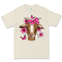 Bone pink floral bandana goat Premium Tee - Jasminsmagicworld