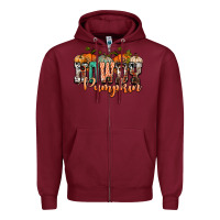Burgundy western howdy pumpkin Zipper Hoodie - NancyCooperArtShop