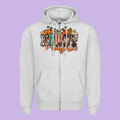 Western Howdy Pumpkin Zipper Hoodie Designed By Nancycooperartshop