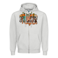 Dove Grey western howdy pumpkin Zipper Hoodie - NancyCooperArtShop