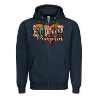 Navy western howdy pumpkin Zipper Hoodie - NancyCooperArtShop