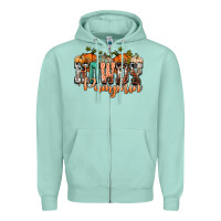 Seafoam western howdy pumpkin Zipper Hoodie - NancyCooperArtShop