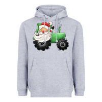 Heather Grey santa tractor Heavyweight Hoodie - CowGirlArtShop