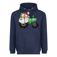 Navy santa tractor Heavyweight Hoodie - CowGirlArtShop