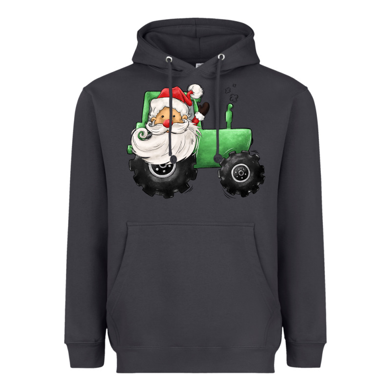 Santa Tractor Heavyweight Hoodie by CowGirlArtShop | Teevron