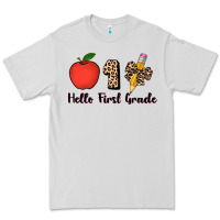 Dove Grey hello first grade leopard 3200x2400 Premium Tee - AdoDesignShop