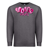 Charcoal Heather Love vibes Valentine's Day Premium Sweatshirt - HowdyJamesFarm