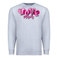 Heather Grey Love vibes Valentine's Day Premium Sweatshirt - HowdyJamesFarm