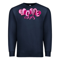 Navy Love vibes Valentine's Day Premium Sweatshirt - HowdyJamesFarm