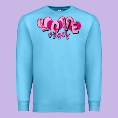 Love Vibes Valentine's Day Premium Sweatshirt Designed By Howdyjamesfarm