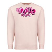 Pale Pink Love vibes Valentine's Day Premium Sweatshirt - HowdyJamesFarm