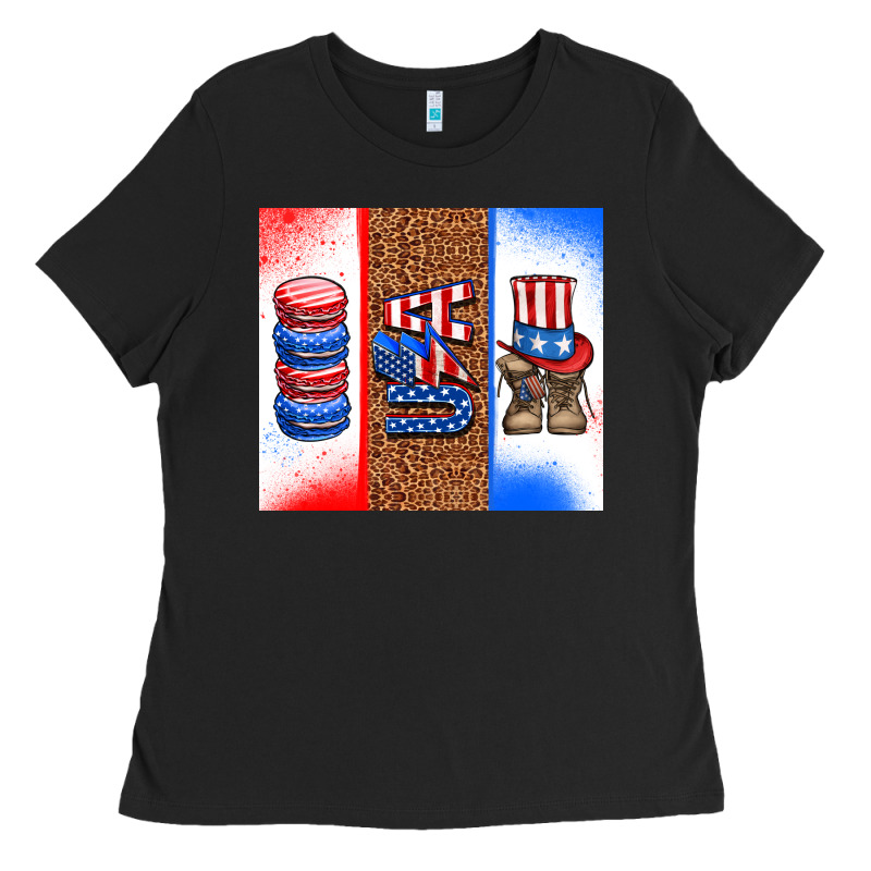 Usa Macaroon And Boots Ladies Tee by AdoDesignShop | Teevron