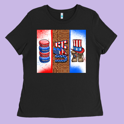 Usa Macaroon And Boots Ladies Tee Designed By Adodesignshop