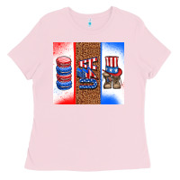 Bubblegum Pink usa macaroon and boots Ladies Tee - AdoDesignShop