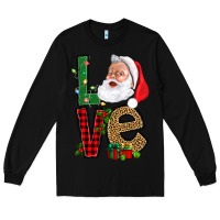 Black Love With Santa Portrait Long Sleeve Tee - BundleAndBundleShop