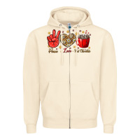 Sandshell Peace love hot chocolate Zipper Hoodie - NancyCooperArtShop