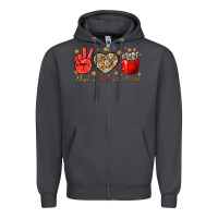 Smoke Peace love hot chocolate Zipper Hoodie - NancyCooperArtShop