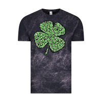 Cloud Black leopard shamrock Vintage Tee - MaliasSmallBusiness