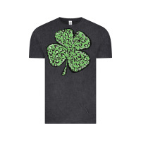 Vintage Black leopard shamrock Vintage Tee - MaliasSmallBusiness