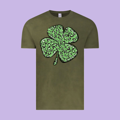 Leopard Shamrock Vintage Tee Designed By Maliassmallbusiness
