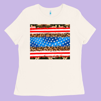 Usa Camouflage American Flag Ladies Tee Designed By Adodesignshop