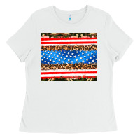 White usa camouflage american flag Ladies Tee - AdoDesignShop
